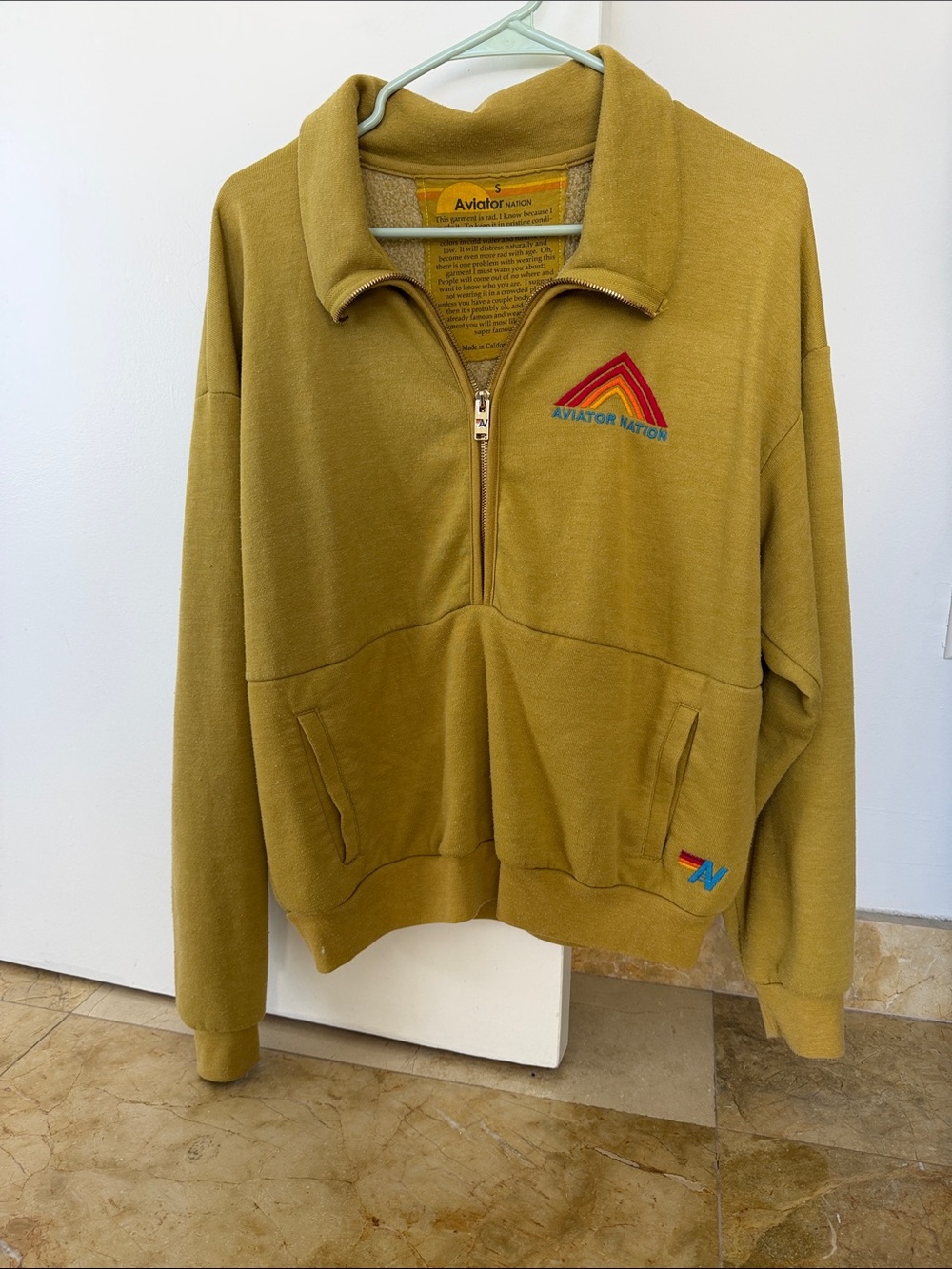 Aviator Nation Gold Mountain Embroidered Half Zip